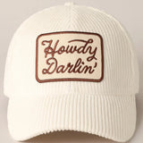 Howdy Darlin Corduroy Cap, Beige