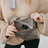 Westlyn Woven Bum Bag, Checkered Gray