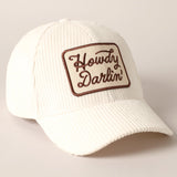 Howdy Darlin Corduroy Cap, Beige