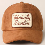 Howdy Darlin Suede Cap, Cognac
