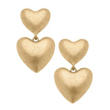 Earrings, Margo Puffy Heart Gold