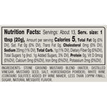 Finch + Fennel Mesquite Horseradish Mustard — ingredients and nutrition label