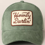 Howdy Darlin Corduroy Cap, Green