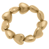 Bracelet, Dani Puffy Heart Stretch Gold