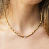 Necklace, Beaded Heart Faux Diamond, Water Resistant