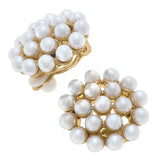 Earring, Pearl Cluster Clip On