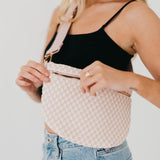 Westlyn Woven Bum Bag, Checkered Blush