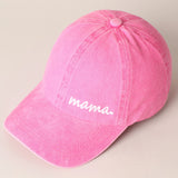 Mama Embroidered Baseball Cap, Pink