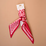 Twirl & Tie Accent Scarf, Red Gingham