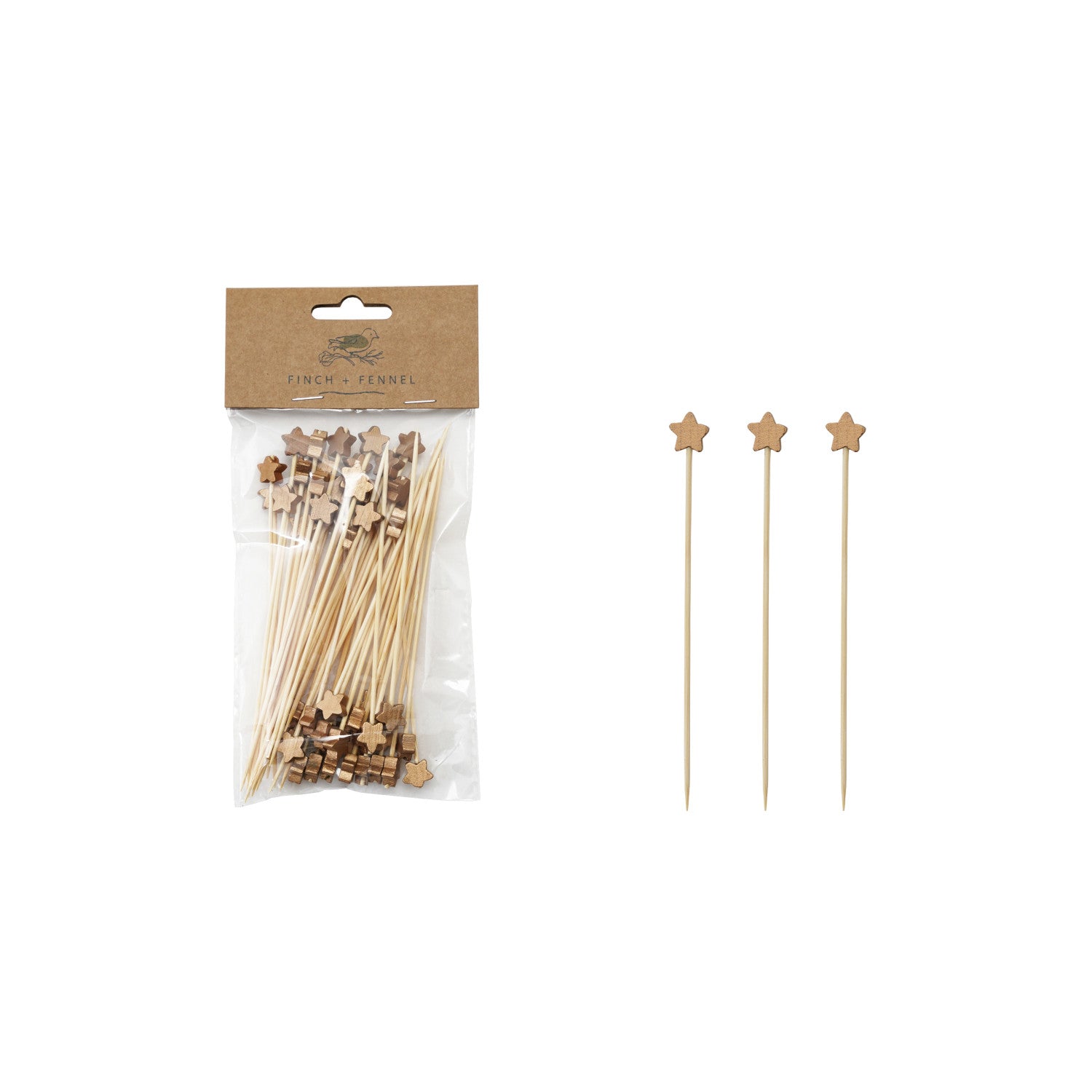 Finch + Fennel Star Handle Bamboo Cocktail Picks — vendor product photo