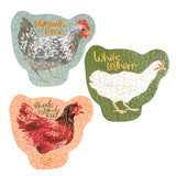 Chicken Meadows - 100 Piece Mini Jigsaw Puzzles, Set of 3