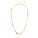 Charm Necklace, Essex Half & Half Linked Gold