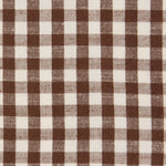 Design Imports Detail of brown and cream checks on Pumpkin Stack dishtowel