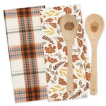 Design Imports Assorted Autumn dishtowel and wooden spoon gift set designs