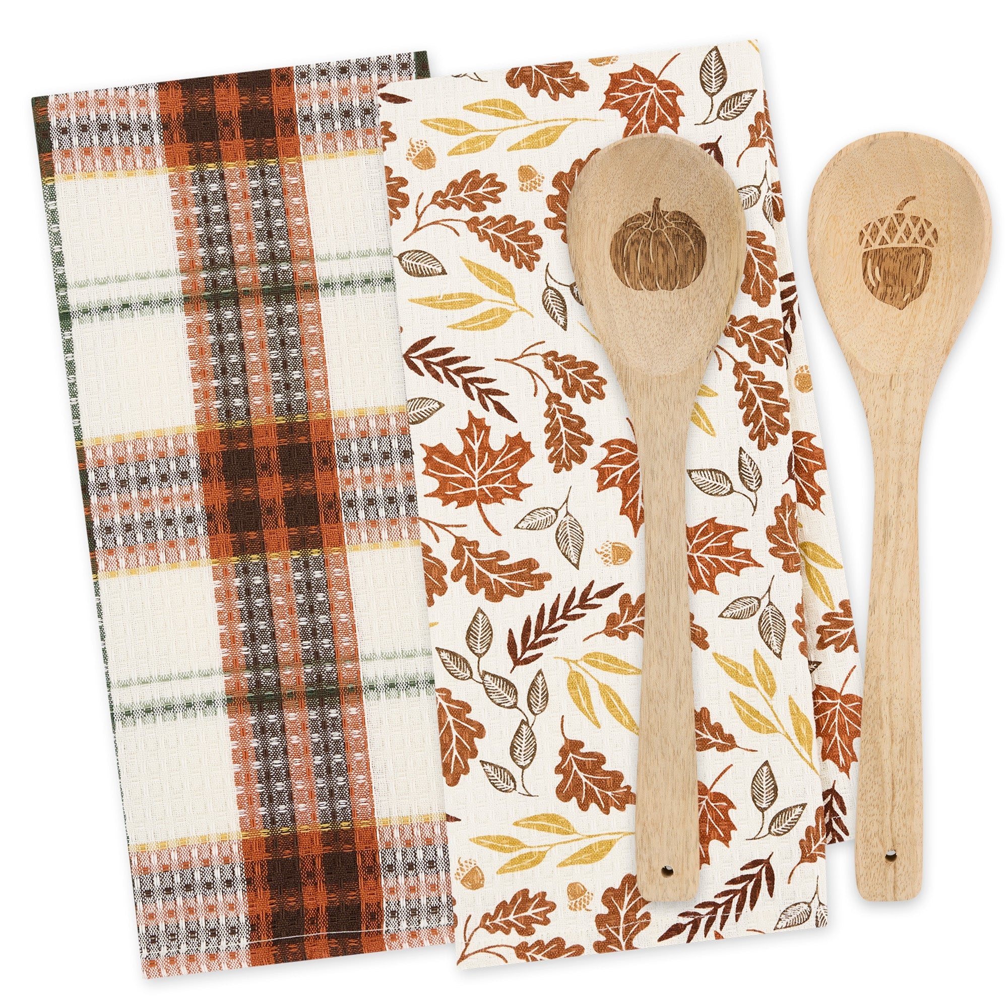 Design Imports Assorted Autumn dishtowel and wooden spoon gift set designs