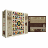 A vibrant puzzle showcasing iconic singers of the 1960s in various colors.