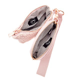 Wonderlust Dual Pouch Wristlet, Checkered Gray