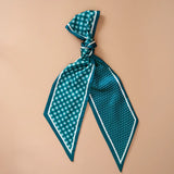 Twirl & Tie Accent Scarf, Green Gingham