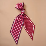 Twirl & Tie Accent Scarf, Burgundy Gingham