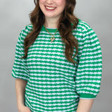 Abigail Short-sleeve Sweater, Blue