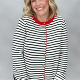 All I Wanted Striped Button Down Sweater, Ivory