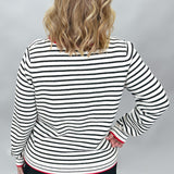 All I Wanted Striped Button Down Sweater, Ivory