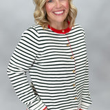 All I Wanted Striped Button Down Sweater, Ivory