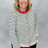 All I Wanted Striped Button Down Sweater, Ivory