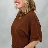 Am I Wrong 3/4 Sleeve Sweater, Brown