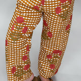 Ivy Jane Gingham Floral Barrel Pants, Gold