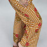 Ivy Jane Gingham Floral Barrel Pants, Gold
