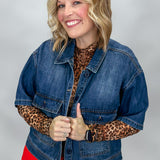 Backseat Drivin' Short Sleeve Boxy Denim Jacket, Medium