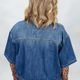 Backseat Drivin' Short Sleeve Boxy Denim Jacket, Medium