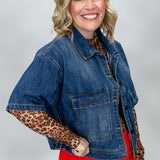 Backseat Drivin' Short Sleeve Boxy Denim Jacket, Medium