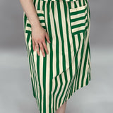 Bamboo Striped Front Pocket Skirt, Green