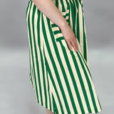 Bamboo Striped Front Pocket Skirt, Green