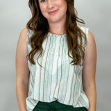 Before The Sun Striped Sleeveless Top, Blue