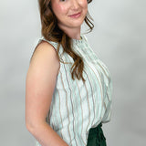 Before The Sun Striped Sleeveless Top, Blue
