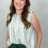 Before The Sun Striped Sleeveless Top, Blue