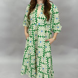 Bless Your Heart Flower Print Tiered Maxi, Green Dress