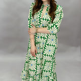 Bless Your Heart Flower Print Tiered Maxi, Green Dress
