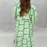 Bless Your Heart Flower Print Tiered Maxi, Green Dress