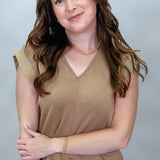Buttercup V-Neck Sleeveless Top, Camel