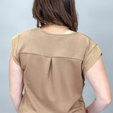 Buttercup V-Neck Sleeveless Top, Camel