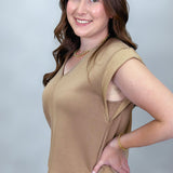 Buttercup V-Neck Sleeveless Top, Camel