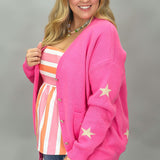 Callie Buckin Bronco Cardigan, Pink