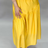 Can't Break Up Now Long Skirt Satin Crepe, Yellow