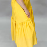 Can't Break Up Now Long Skirt Satin Crepe, Yellow