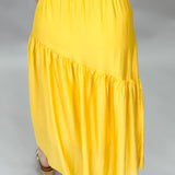 Can't Break Up Now Long Skirt Satin Crepe, Yellow
