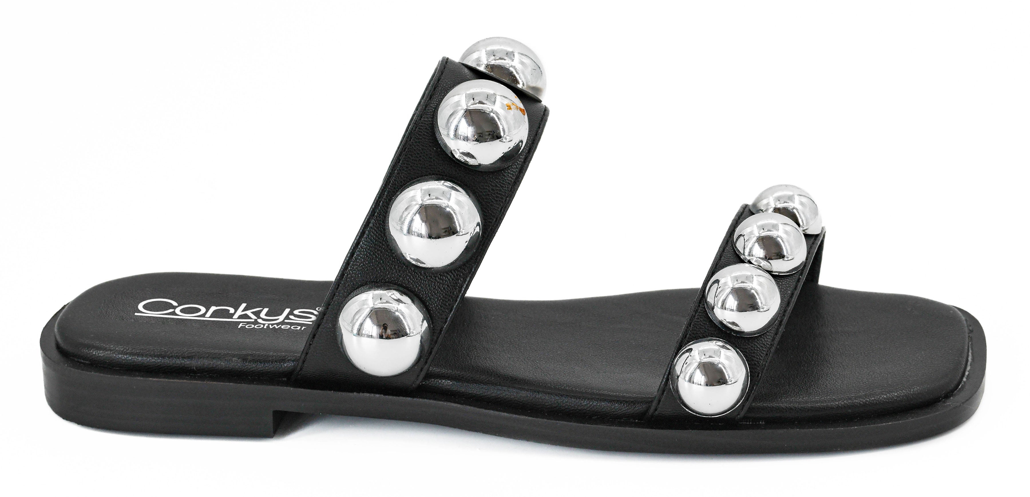 Corkys, Catch A Buzz Sandal, Black